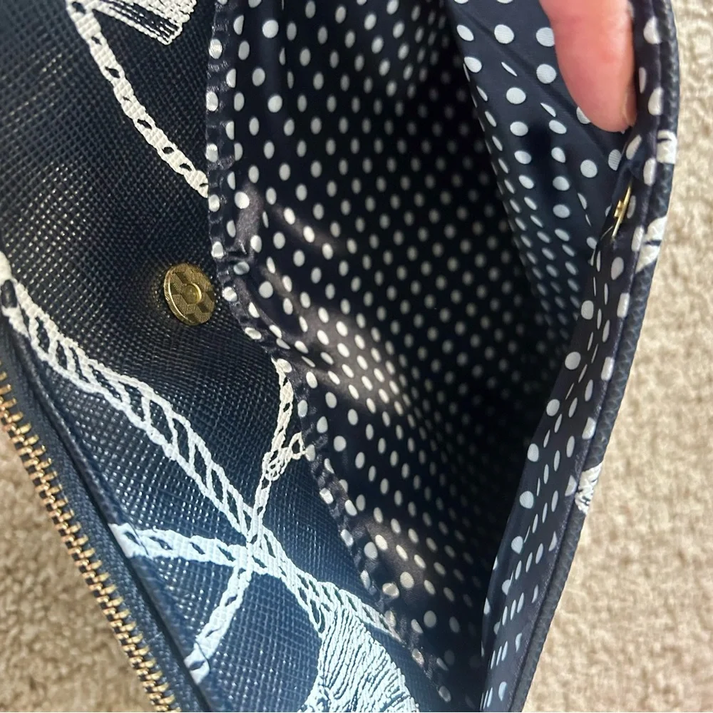 Cosmetic Bag Makeup Pouch Travel Organizer Navy and White by Chico’s